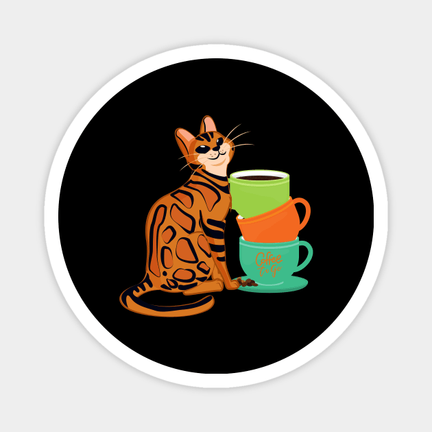 Easily Distracted by Cats and Coffee Magnet by nathalieaynie